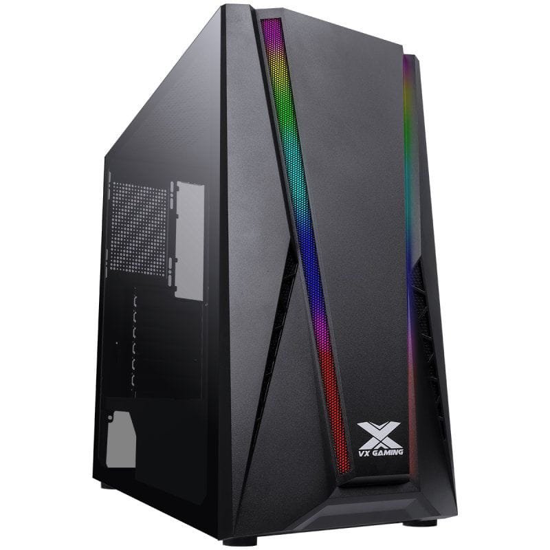 gabinete gamer vx feux preto led rgb vinik